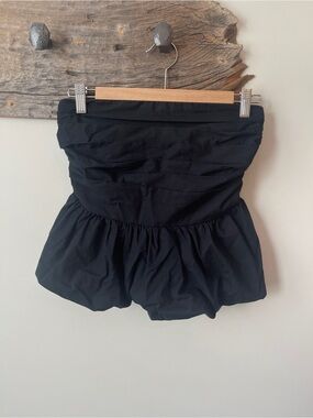 Hollister Strapless Black Ruched Bubble Top